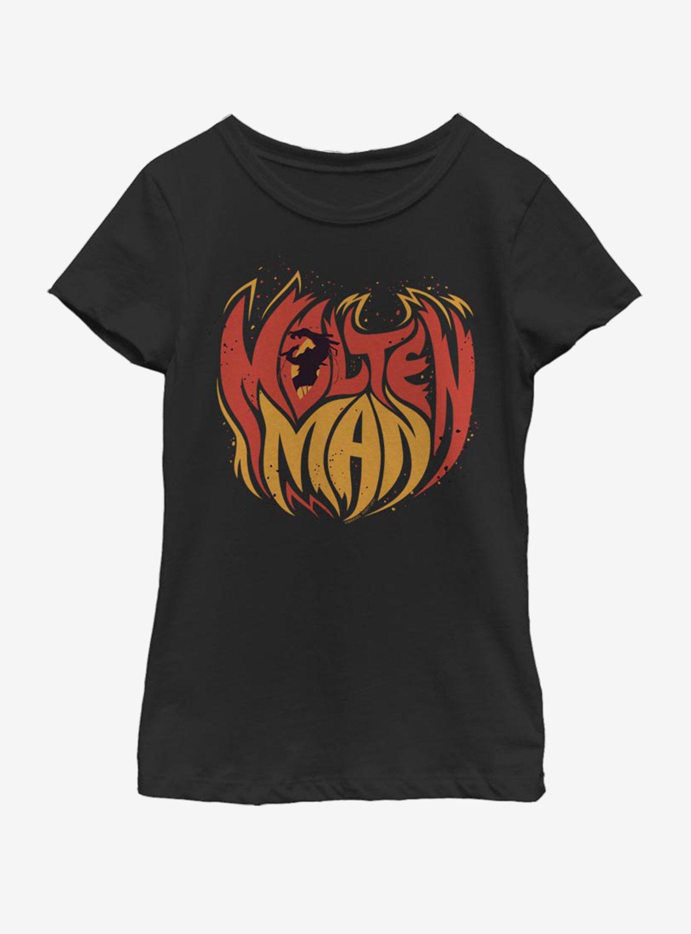 Marvel Spiderman Far From Home Molten Man Flames Youth Girls T-Shirt, , hi-res