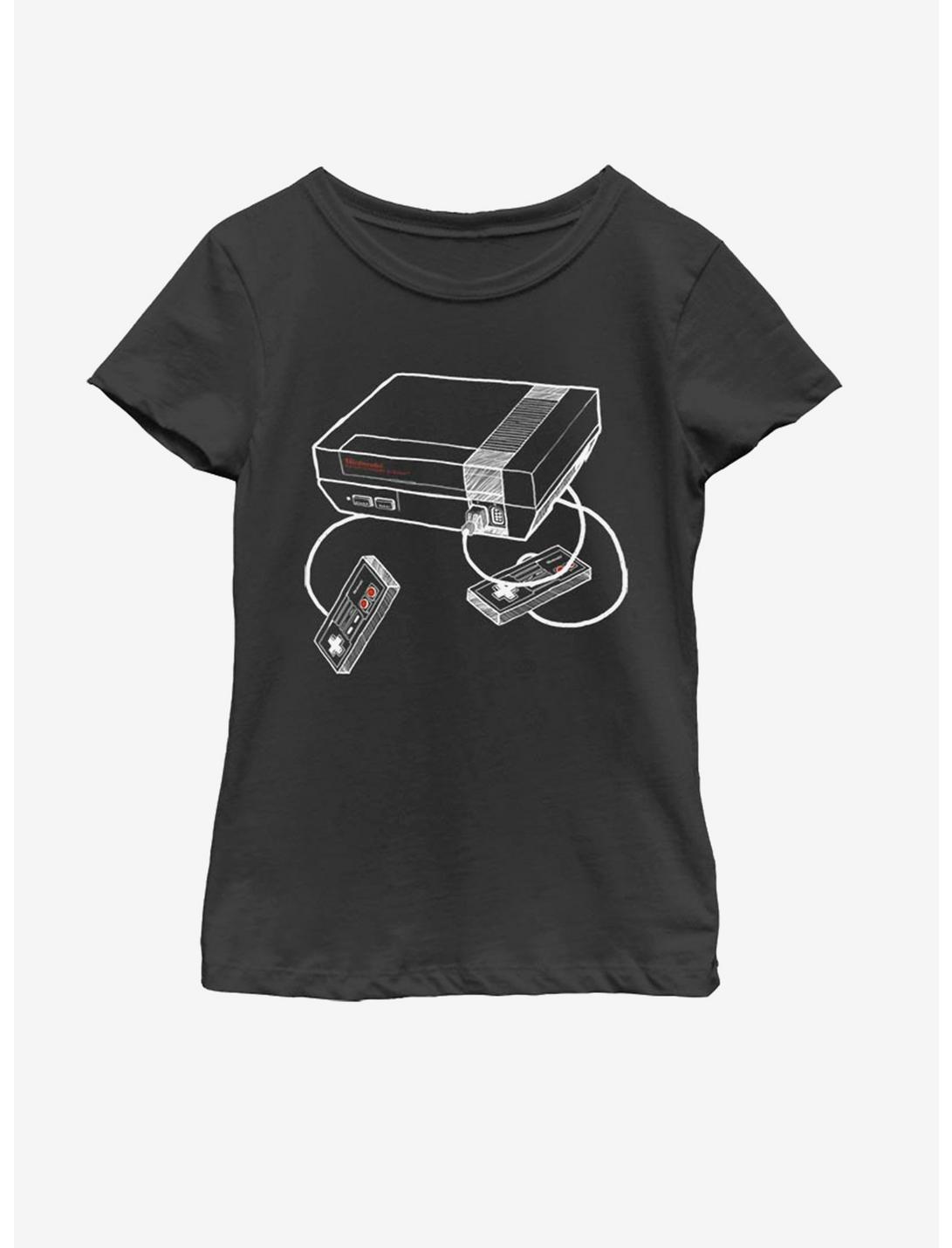 Nintendo Sketch Console Youth Girls T-Shirt, BLACK, hi-res