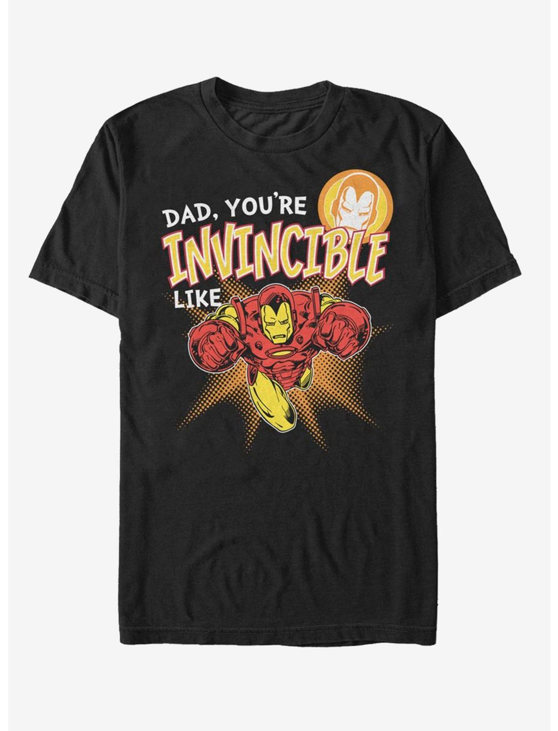 Marvel Ironman Invincible like Dad T-Shirt, BLACK, hi-res