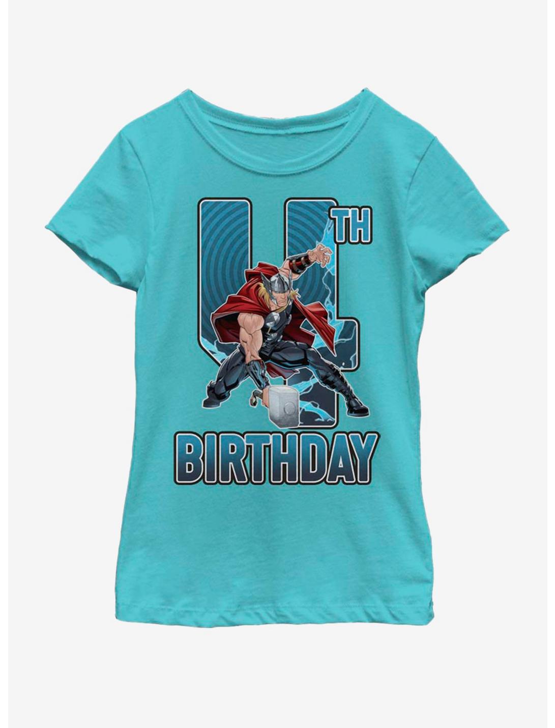 Marvel Thor 4th Bday Youth Girls T-Shirt, TAHI BLUE, hi-res