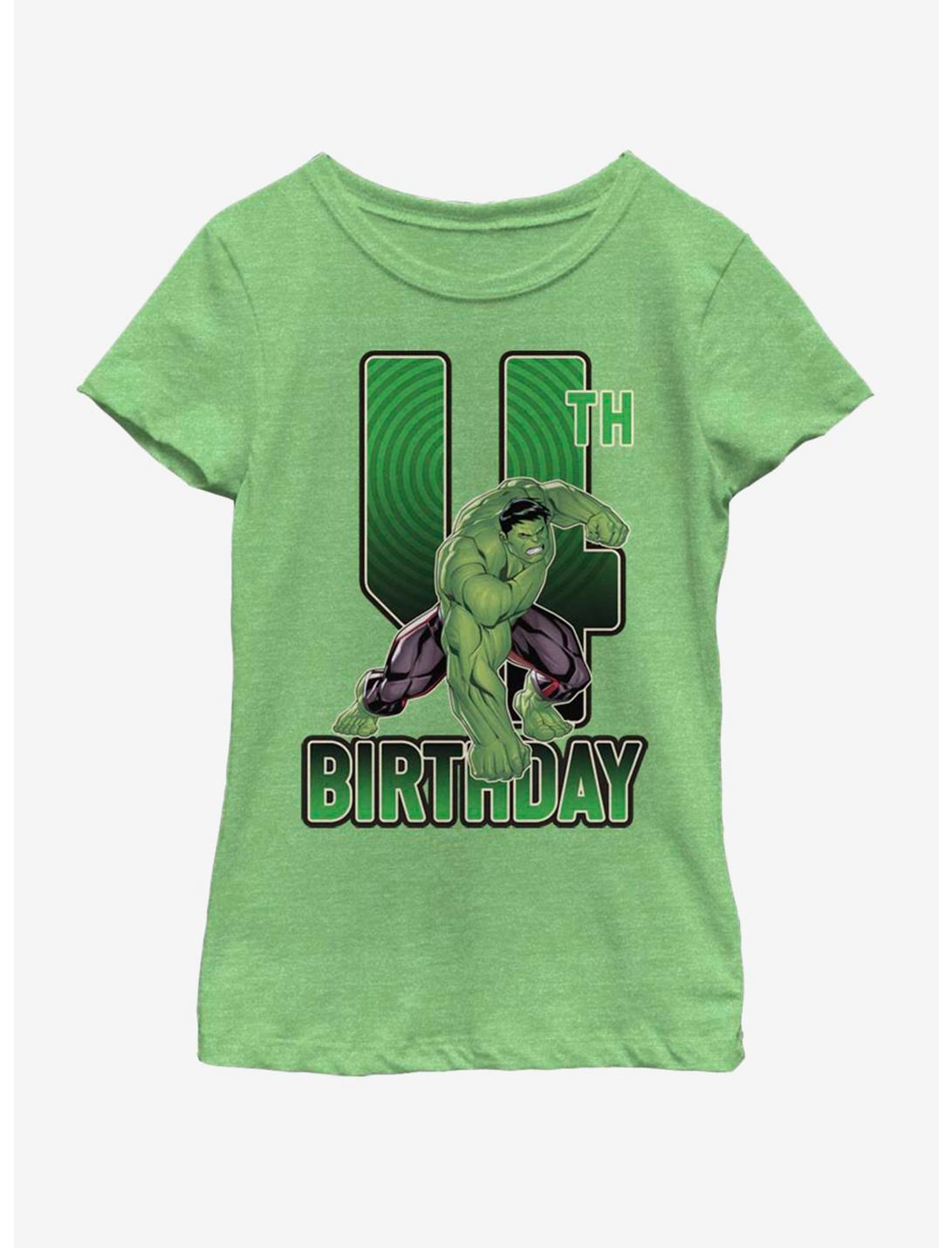 Marvel Hulk 4th Bday Youth Girls T-Shirt, GRN APPLE, hi-res