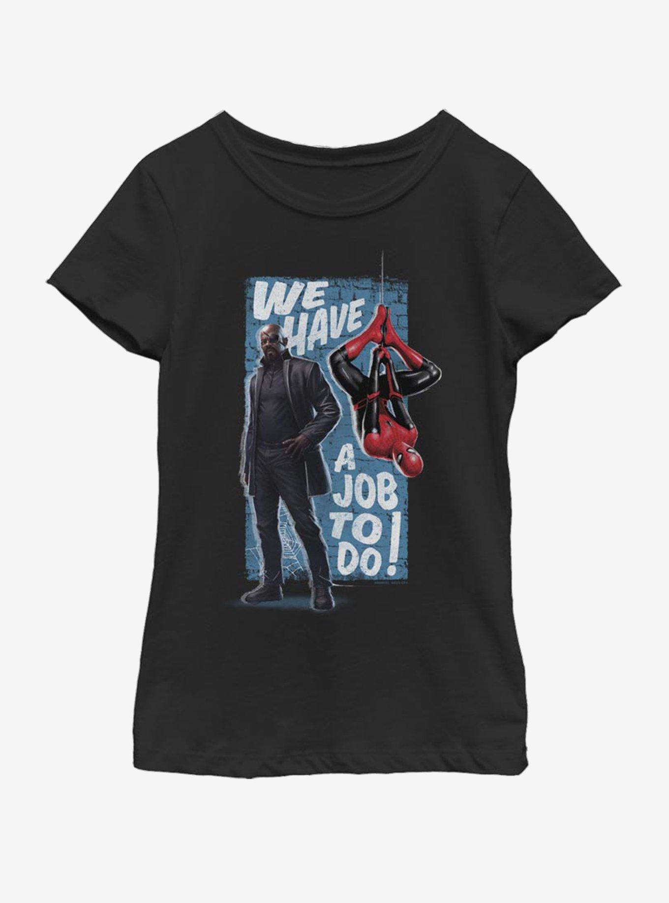 Marvel Spiderman Far From Home Job To Do Youth Girls T-Shirt, , hi-res
