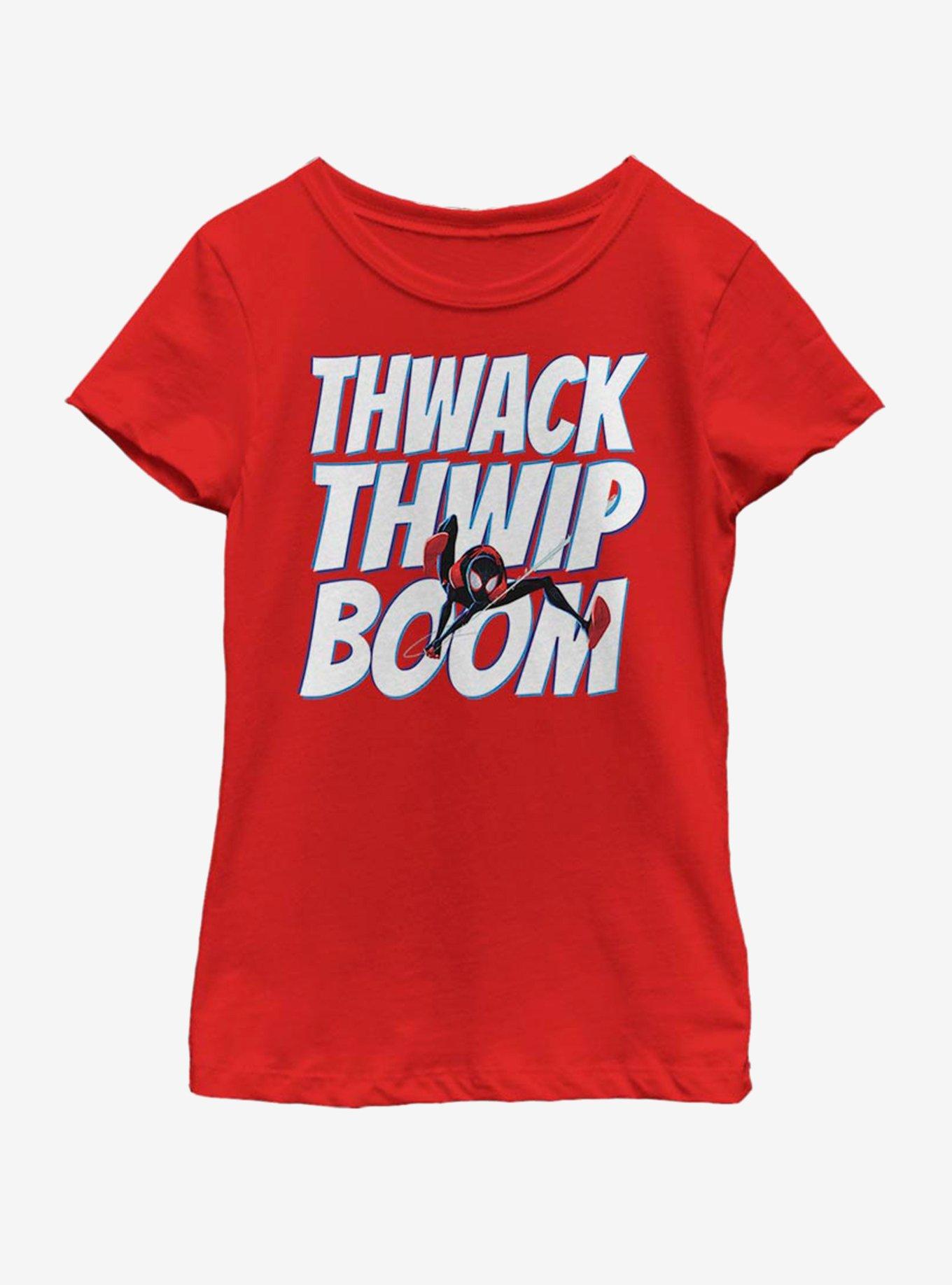 Marvel Spiderman Twack Thwip Boom Youth Girls T-Shirt, , hi-res