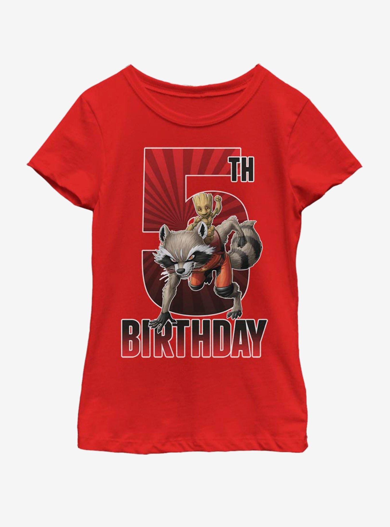 Marvel Guardians of the Galaxy Groot 5th Bday Youth Girls T-Shirt, , hi-res