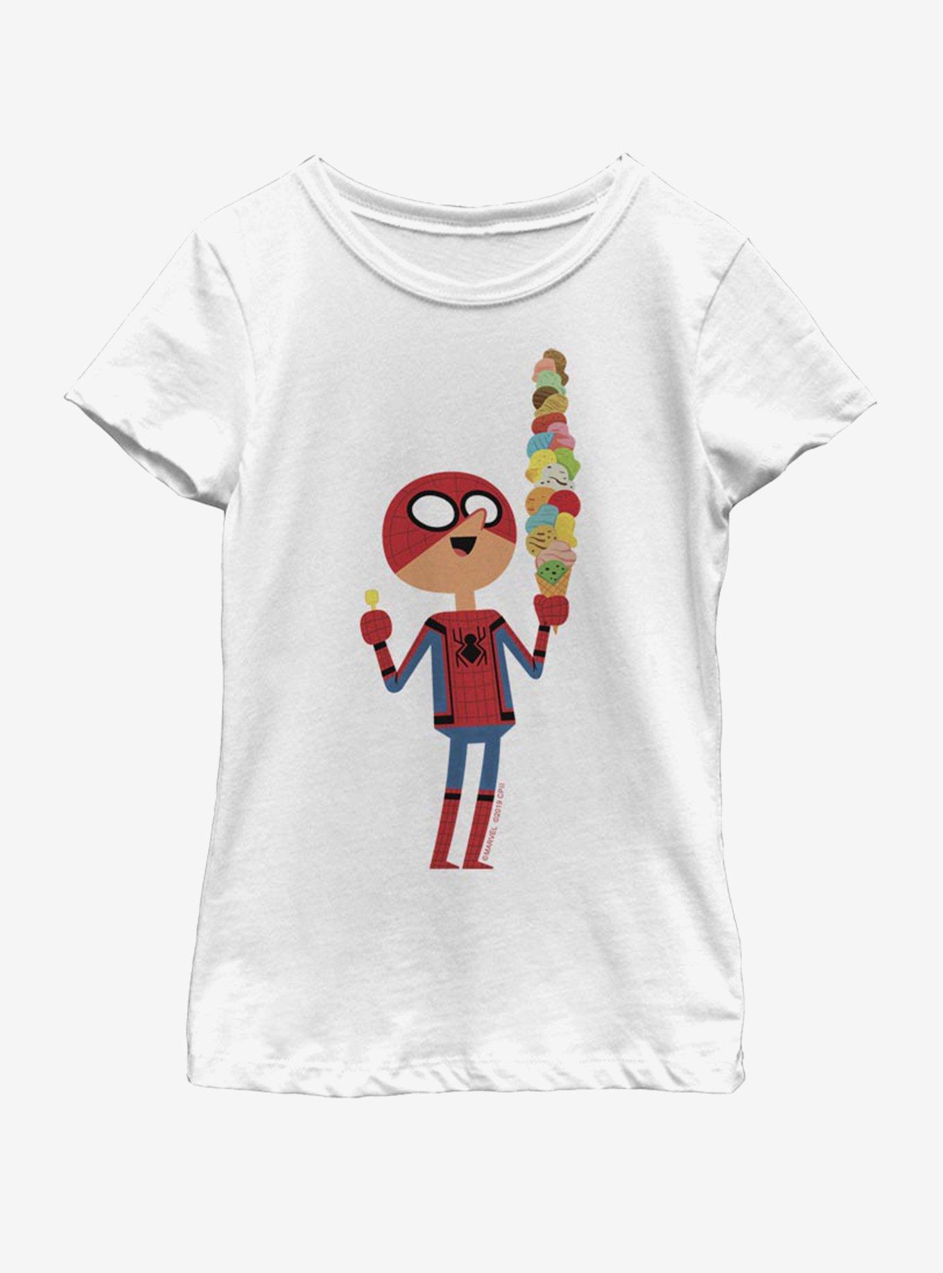 Marvel Spiderman: Far From Home Ice Cream Youth Girls T-Shirt, WHITE, hi-res