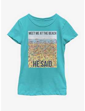 Where's Waldo Crowded Beach Youth Girls T-Shirt, , hi-res