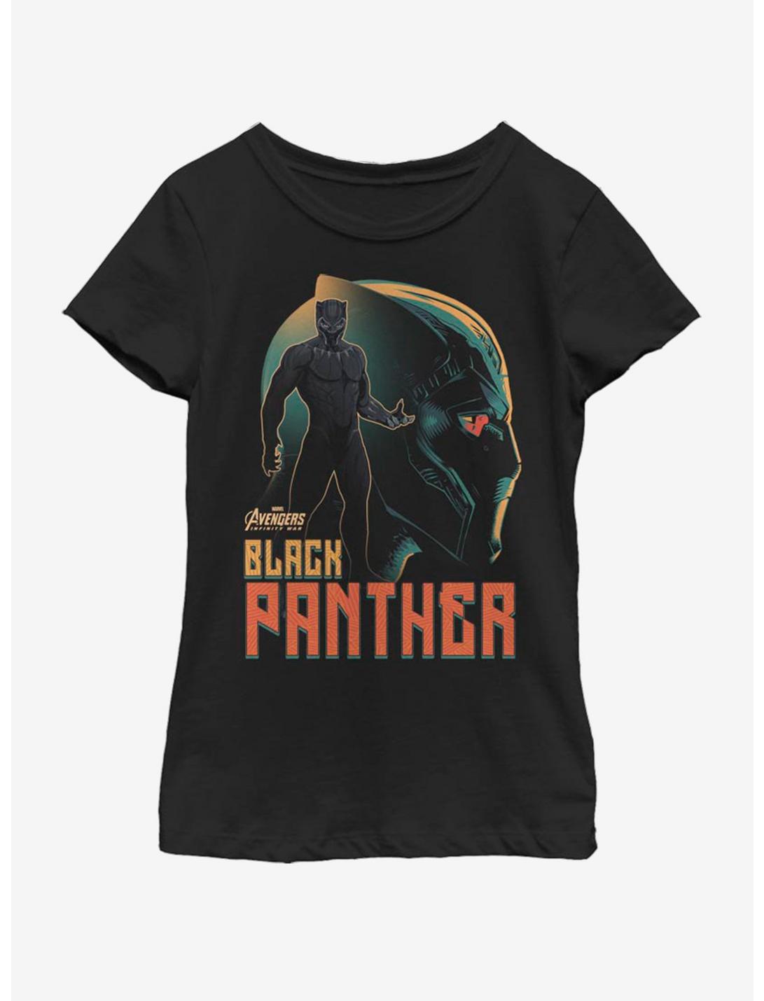 Marvel Black Panther King Wakanda Sil Youth Girls T-Shirt, BLACK, hi-res