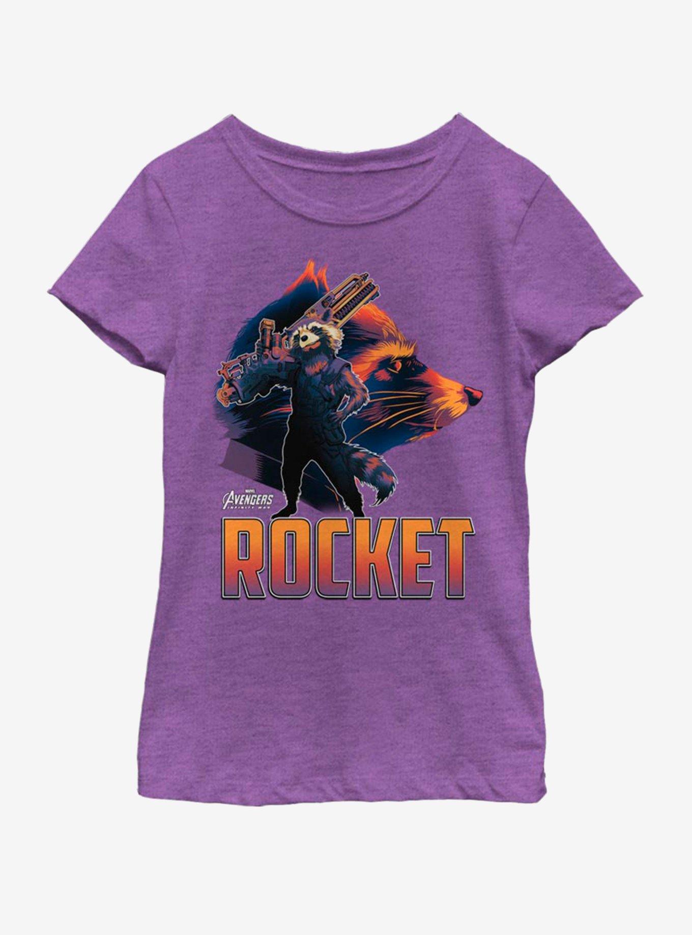 Marvel Guardians of the Galaxy Rocket Sil Youth Girls T-Shirt, , hi-res