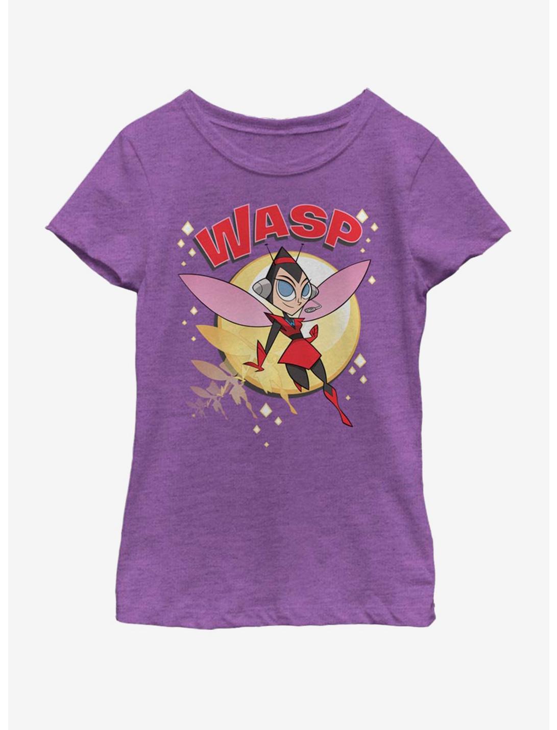 Marvel Wasp Retro Zoom Youth Girls T-Shirt, PURPLE BERRY, hi-res