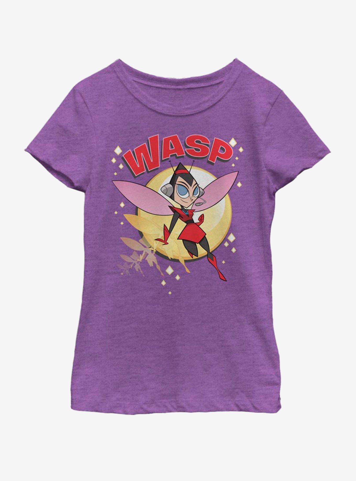 Marvel Wasp Retro Zoom Youth Girls T-Shirt, PURPLE BERRY, hi-res