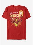 Marvel Ironman Invincible like Dad T-Shirt, RED, hi-res