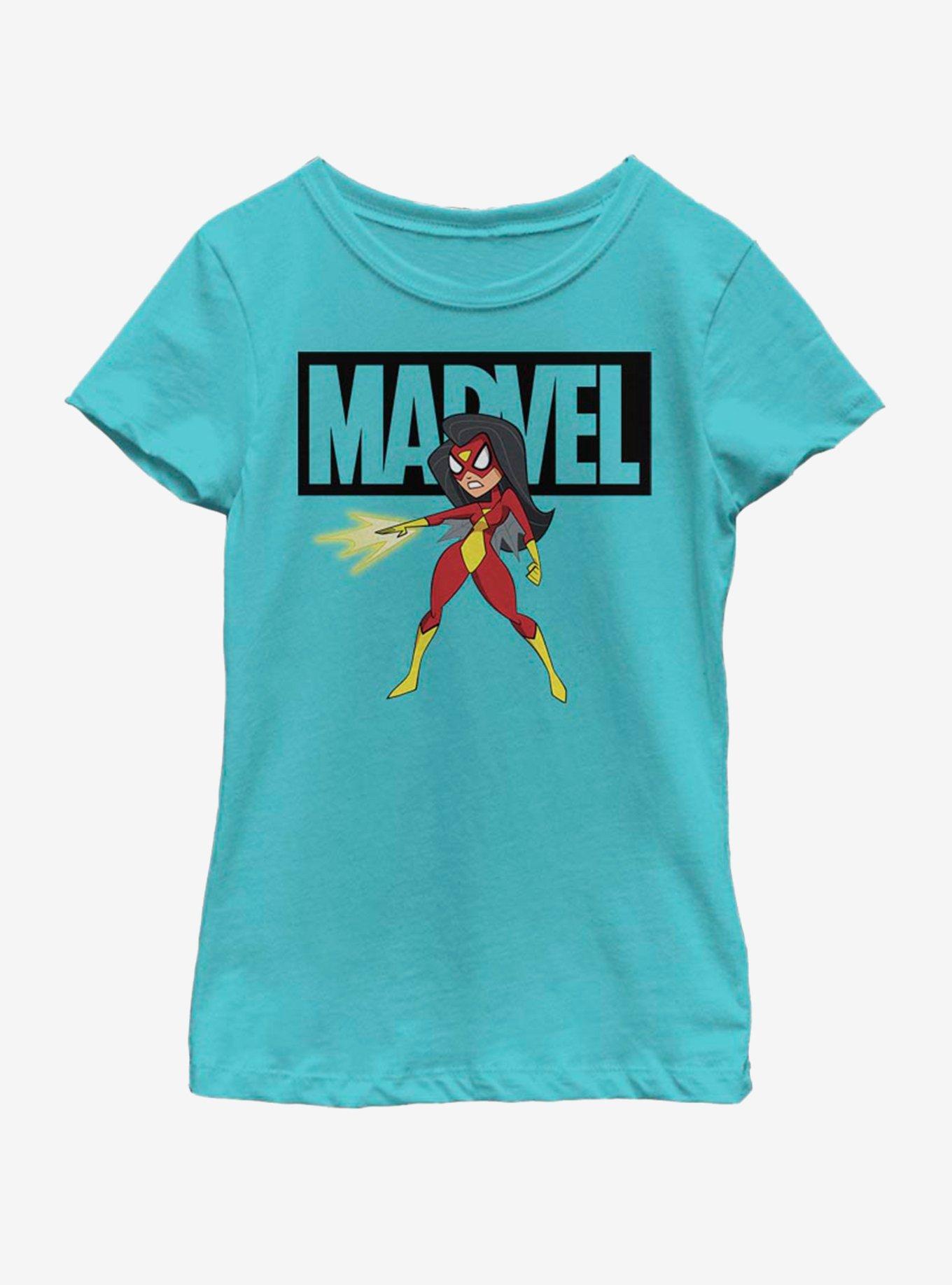 Marvel Brick SpideyWoman Youth Girls T-Shirt, TAHI BLUE, hi-res