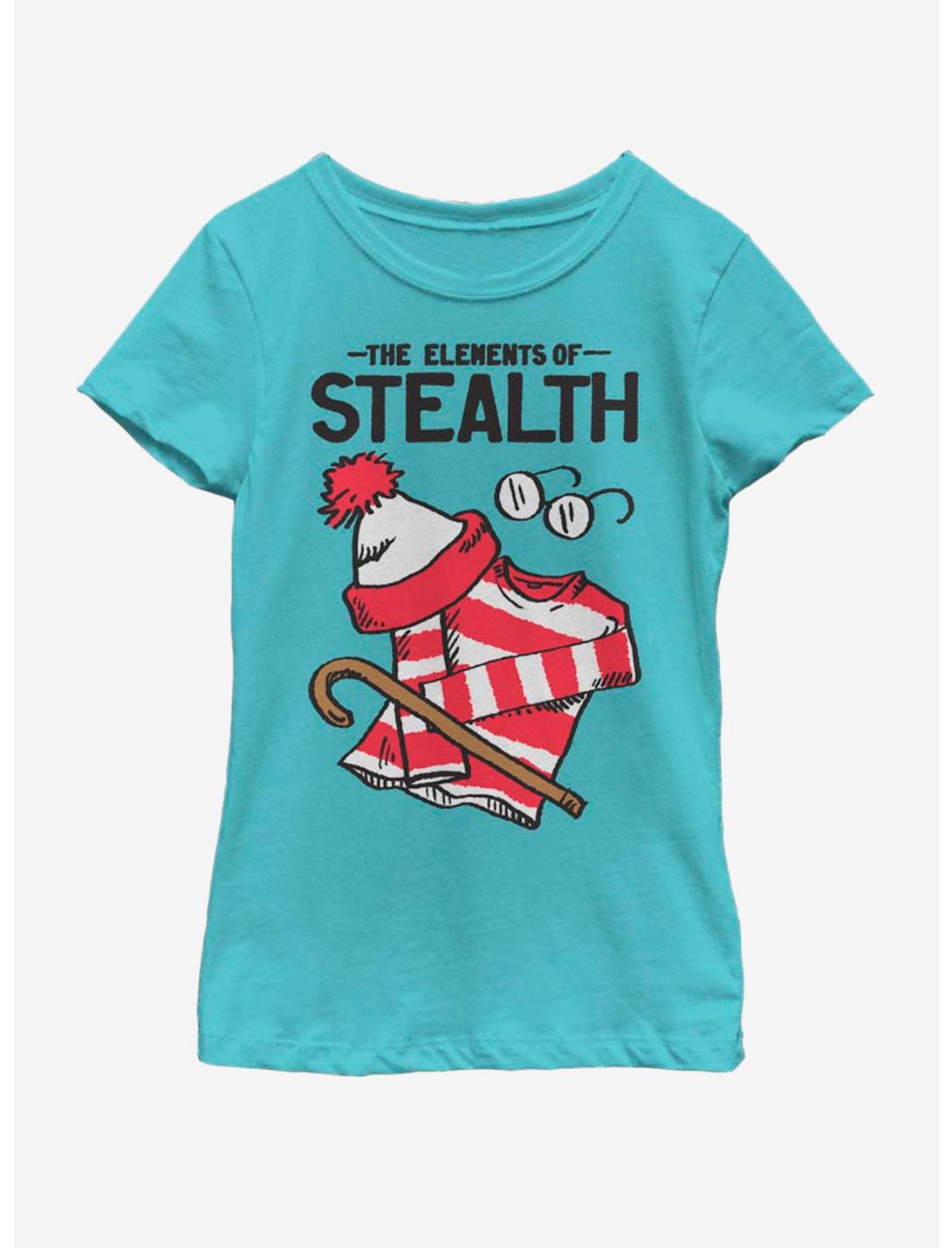 Where's Waldo Elements of Stealth Youth Girls T-Shirt, TAHI BLUE, hi-res