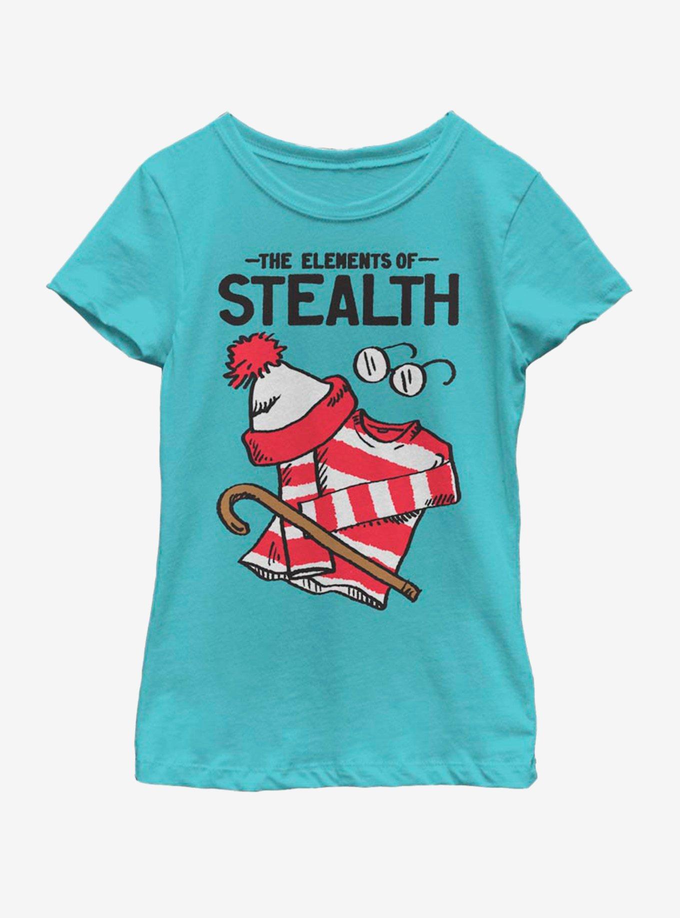 Where's Waldo Elements of Stealth Youth Girls T-Shirt, TAHI BLUE, hi-res