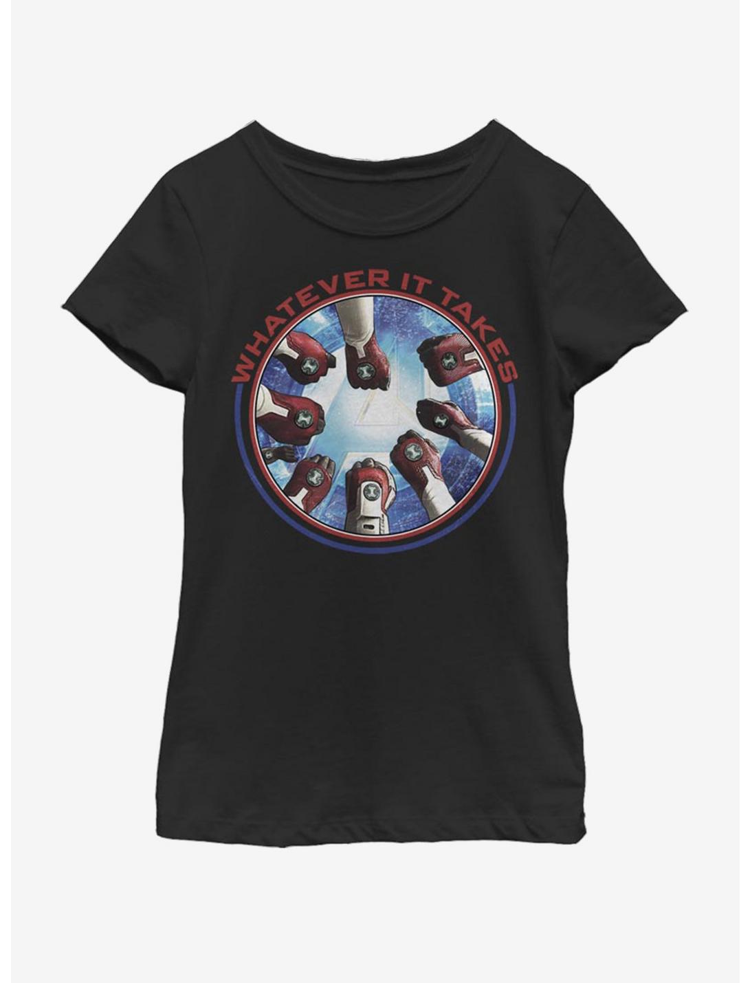 Marvel Avengers: Endgame Avengers Hands Youth Girls T-Shirt, BLACK, hi-res