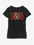 Marvel Avengers: Endgame Love You 3000 Youth Girls T-Shirt, BLACK, hi-res