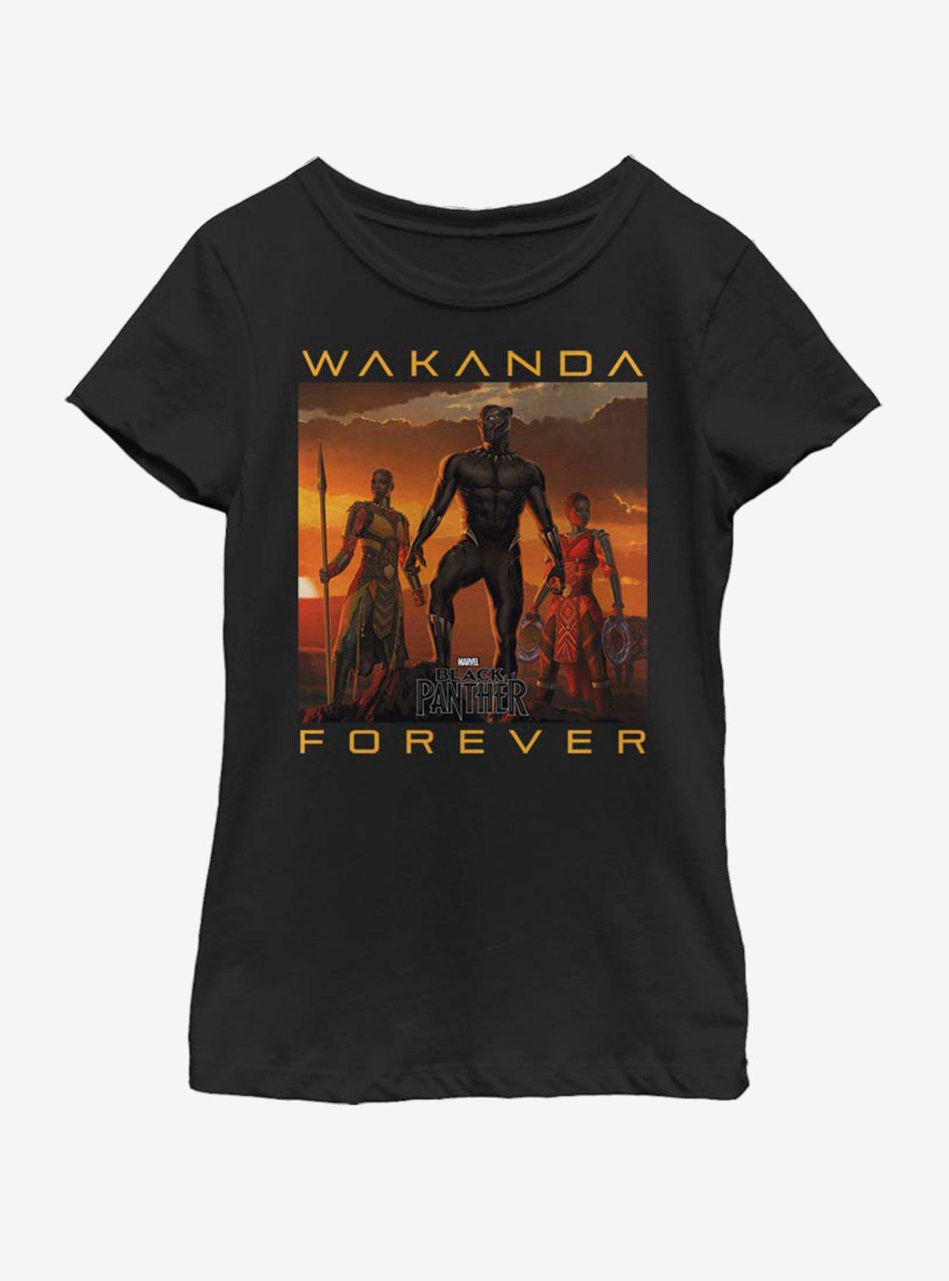 Marvel Black Panther Wakanda Forever Youth Girls T-Shirt, , hi-res
