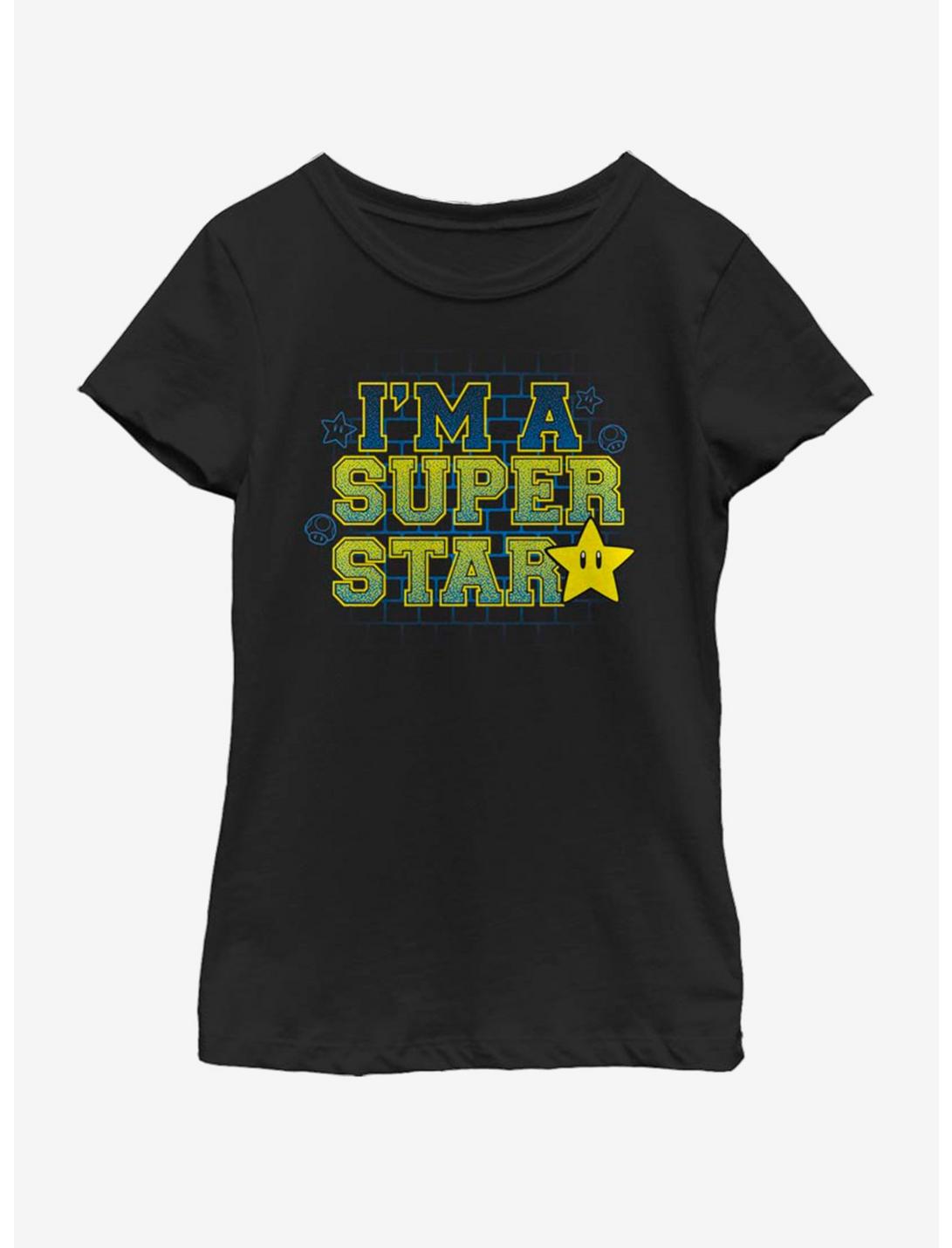 Nintendo Super Star Youth Girls T-Shirt, BLACK, hi-res