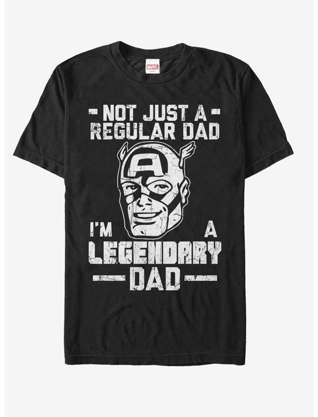 Marvel Captain America Legendary Dad Man T-Shirt, BLACK, hi-res