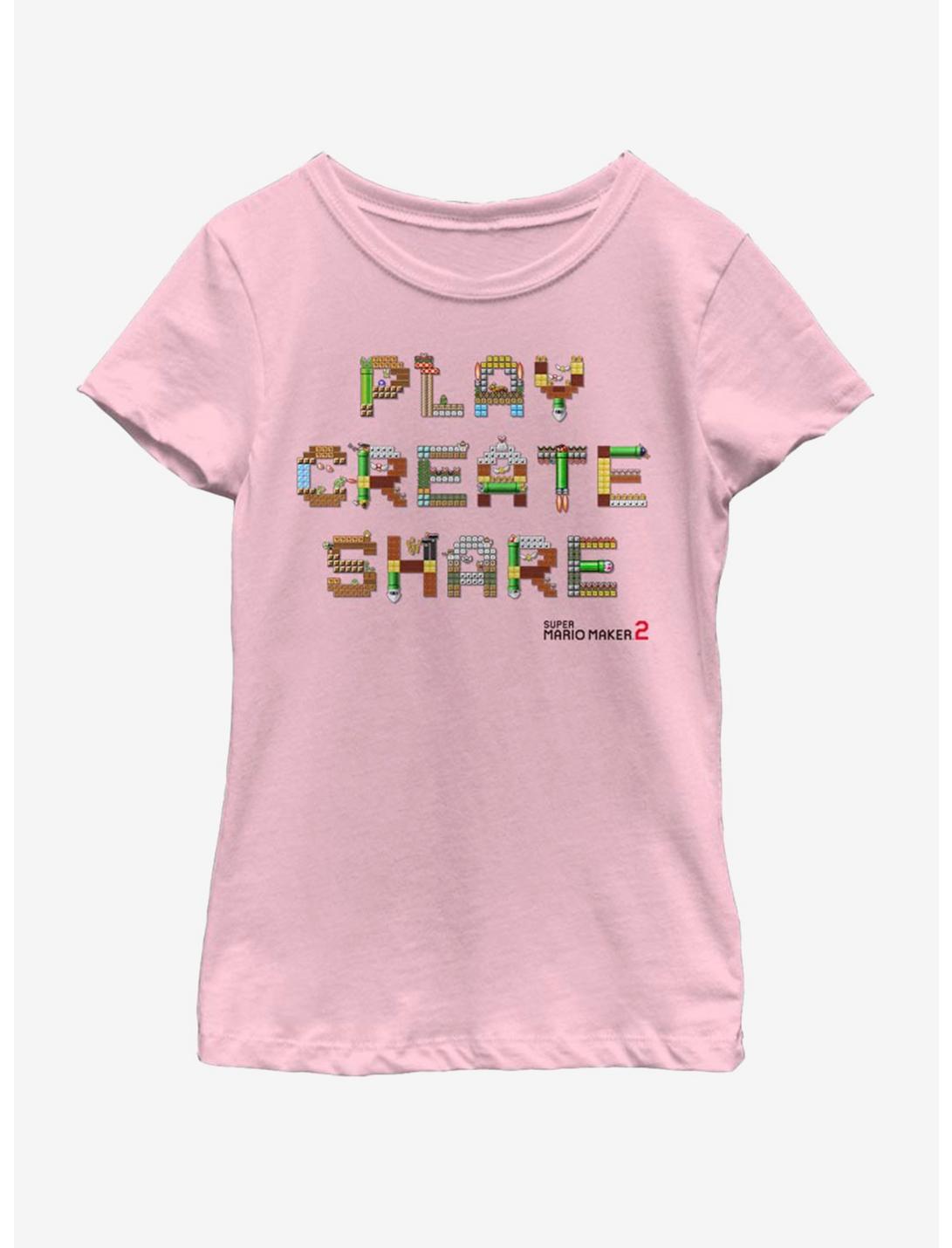 Nintendo Create More Youth Girls T-Shirt, PINK, hi-res