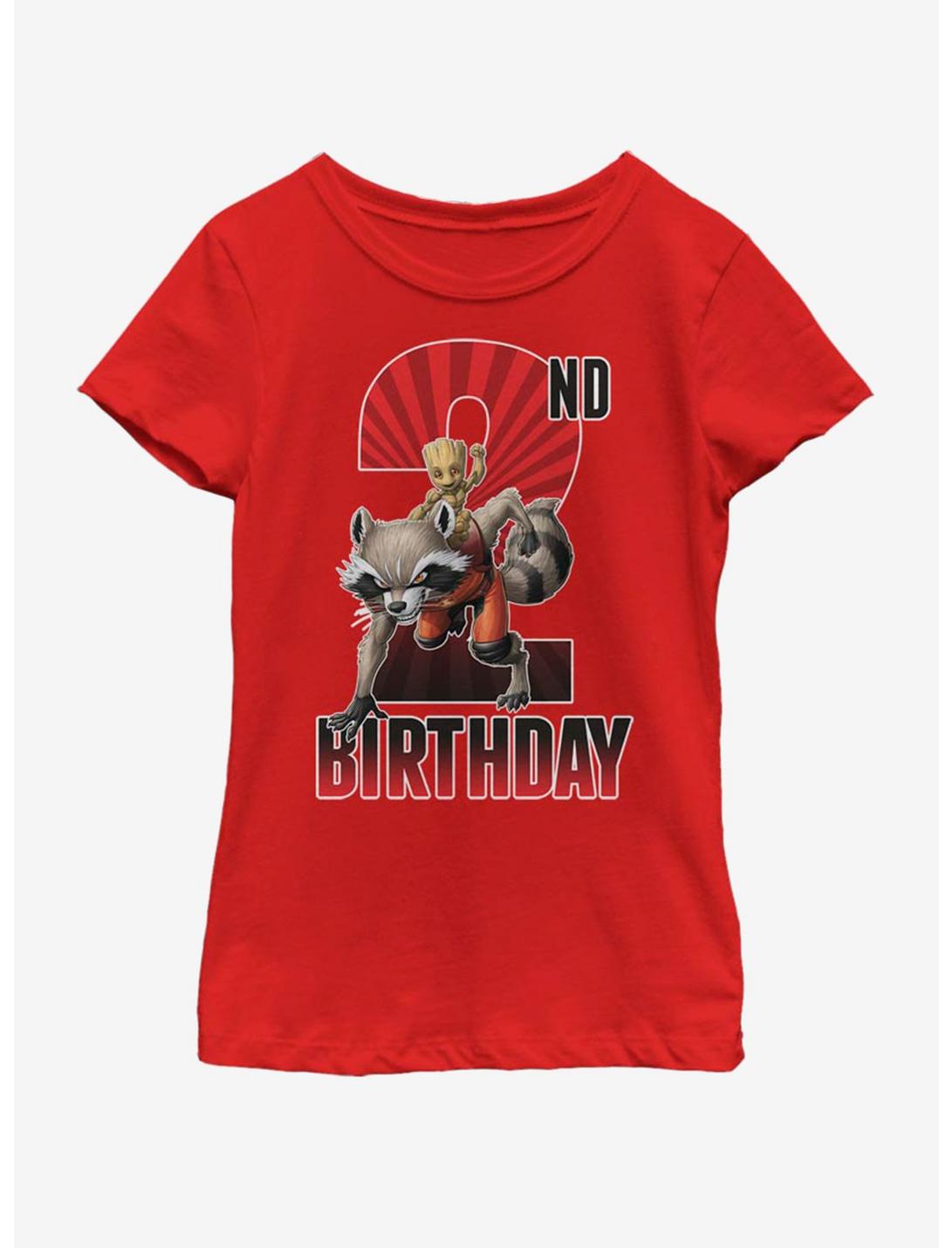 Marvel Guardians of the Galaxy Groot 2nd Bday Youth Girls T-Shirt, RED, hi-res