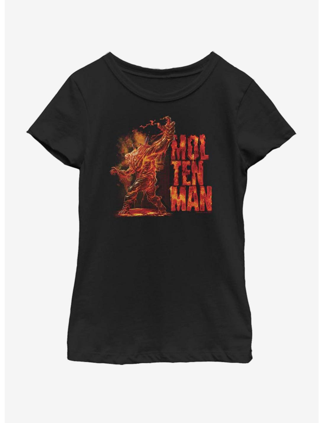 Marvel Spiderman Far From Home Molten Man Side Youth Girls T-Shirt, BLACK, hi-res