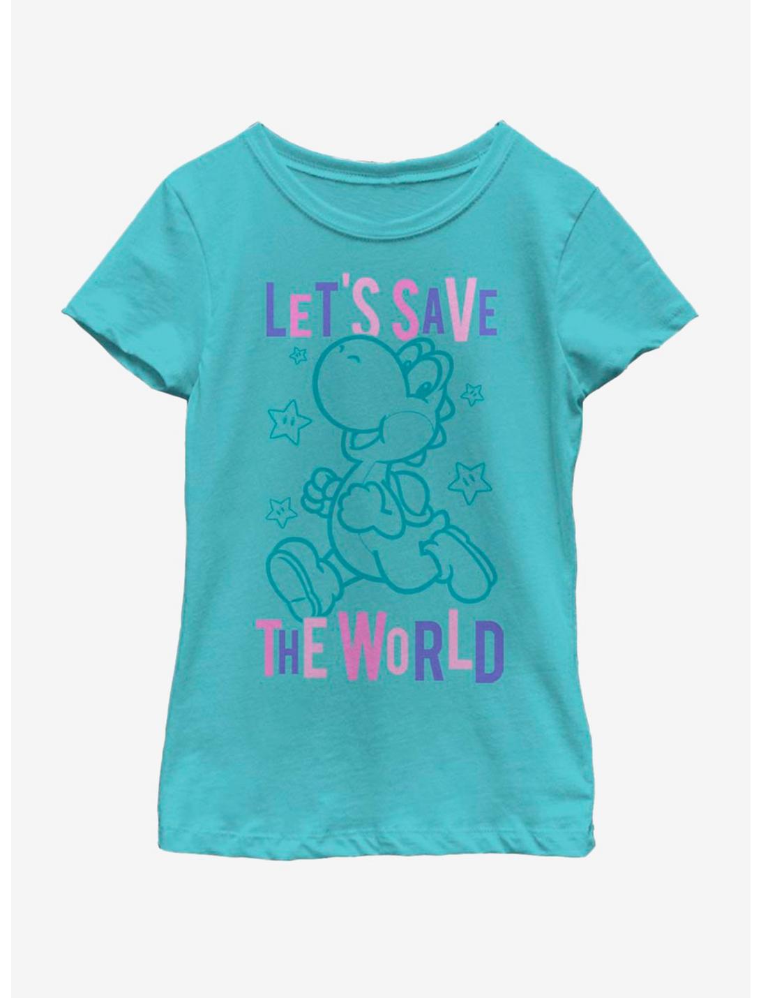 Nintendo Save The World Youth Girls T-Shirt, TAHI BLUE, hi-res