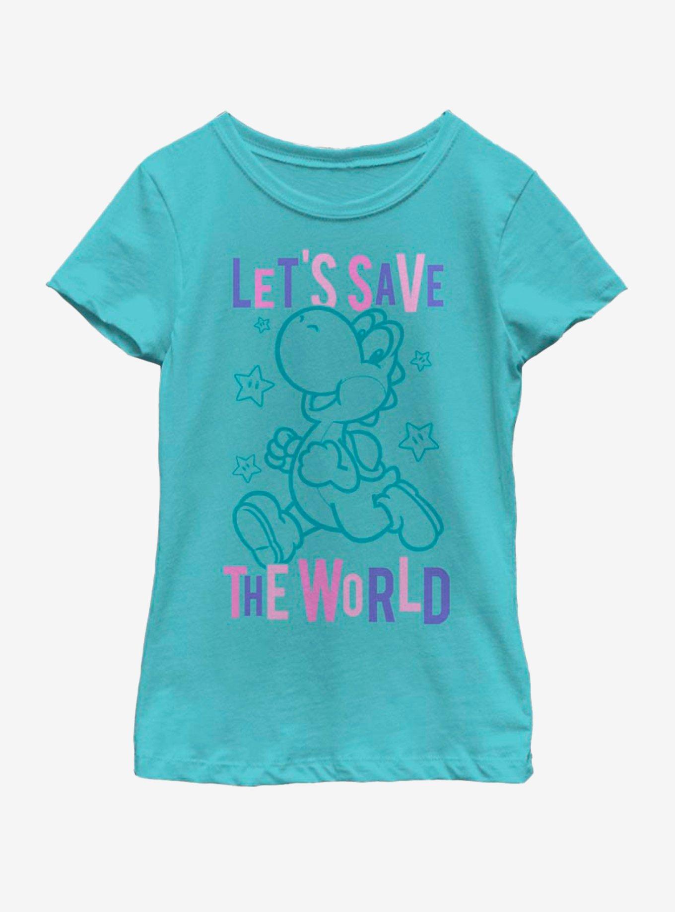 Nintendo Save The World Youth Girls T-Shirt, TAHI BLUE, hi-res