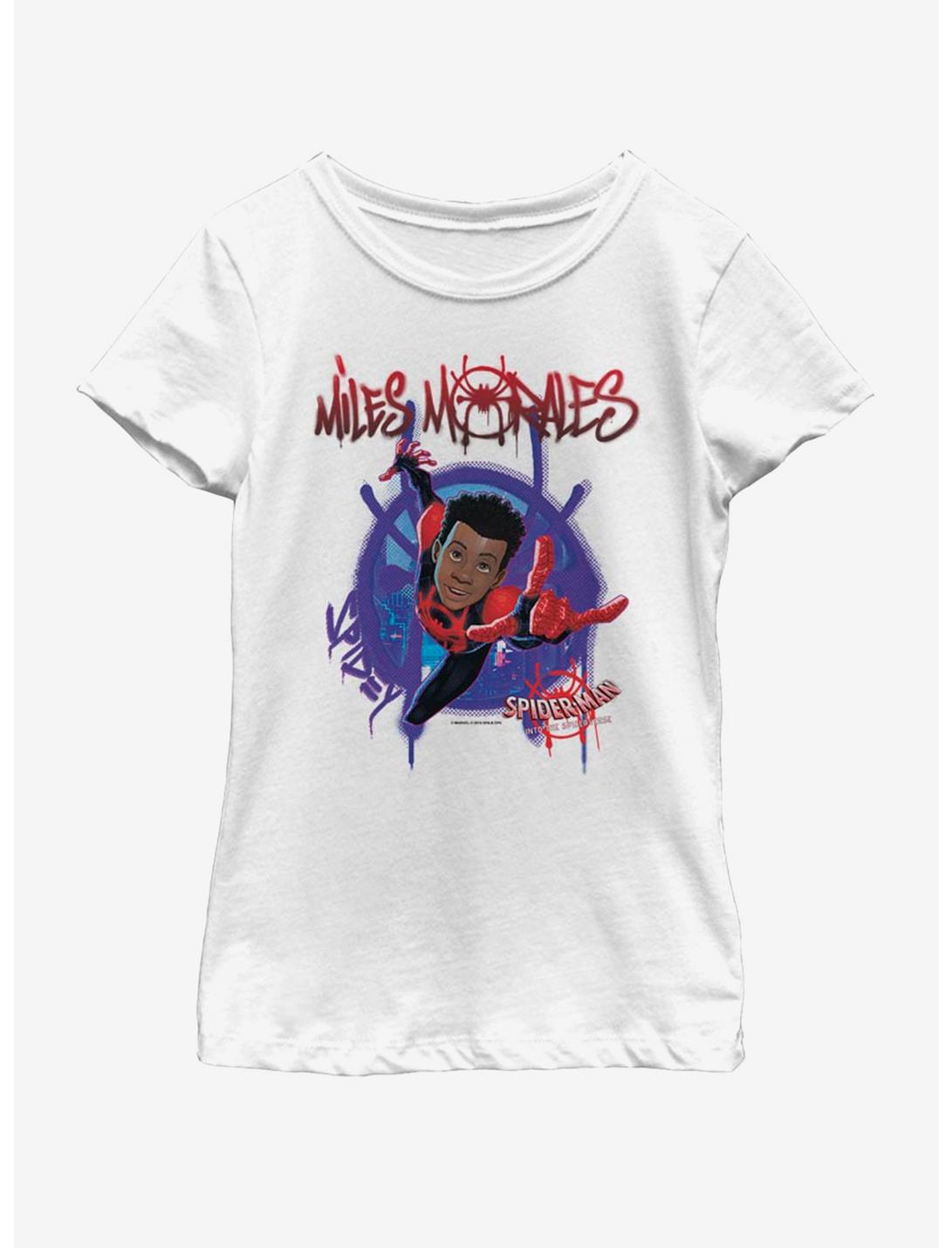 Marvel Spiderman Painted Miles Youth Girls T-Shirt, WHITE, hi-res