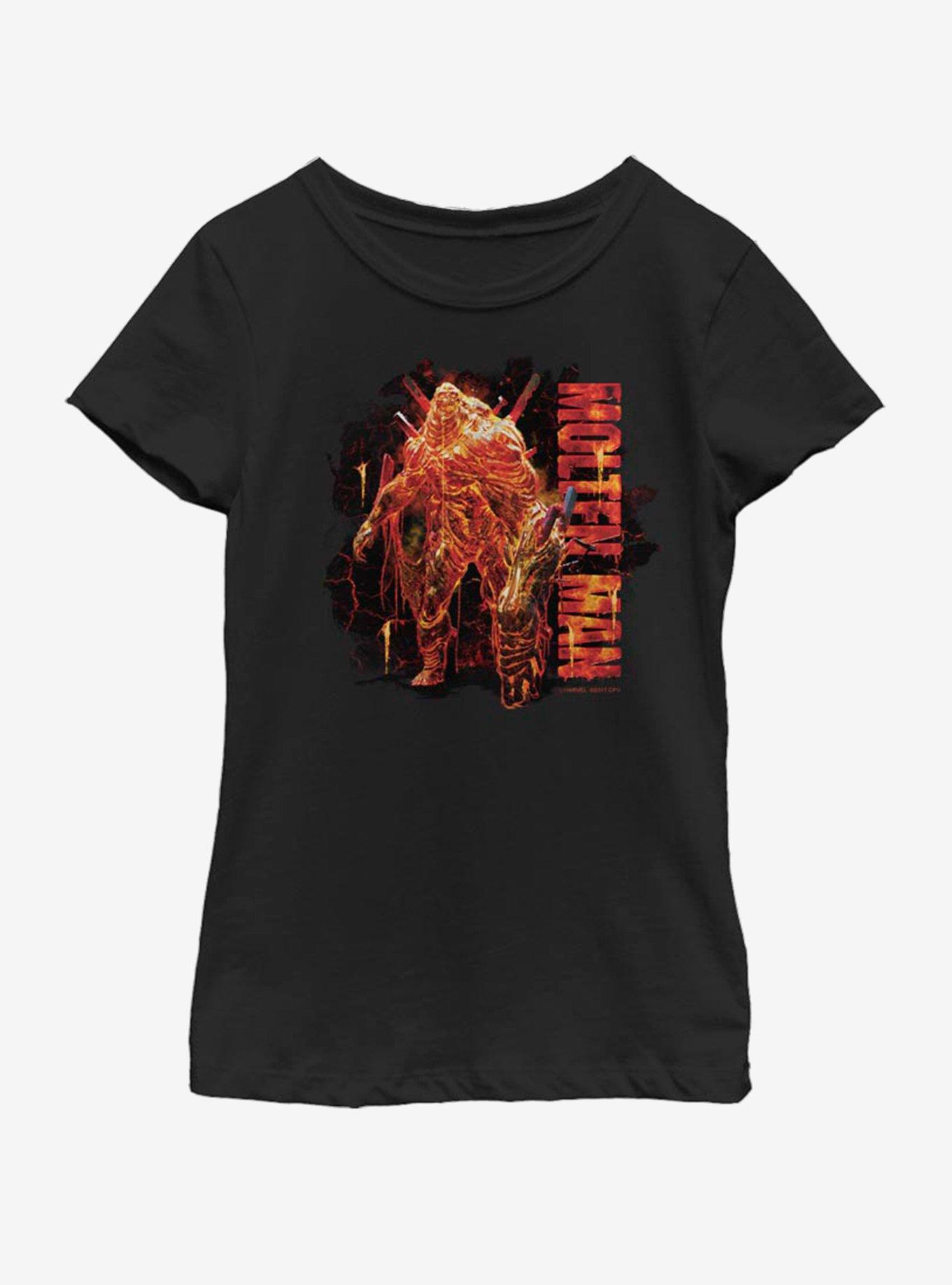 Marvel Spiderman Far From Home Molten Man Front Youth Girls T-Shirt, , hi-res
