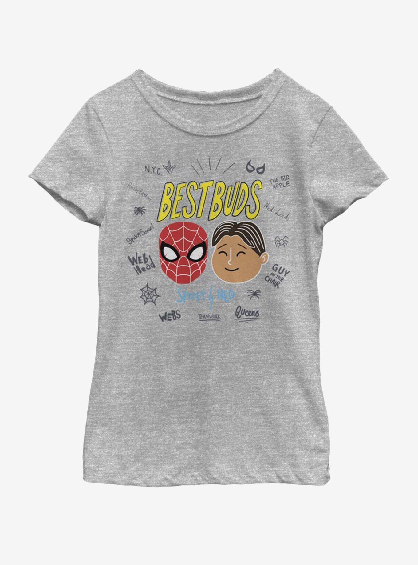 Marvel Spiderman Far From Home Best Buds Youth Girls T-Shirt, ATH HTR, hi-res