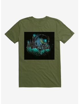 Harry Potter Hogwarts Castle Glow Navy Blue T-Shirt, , hi-res