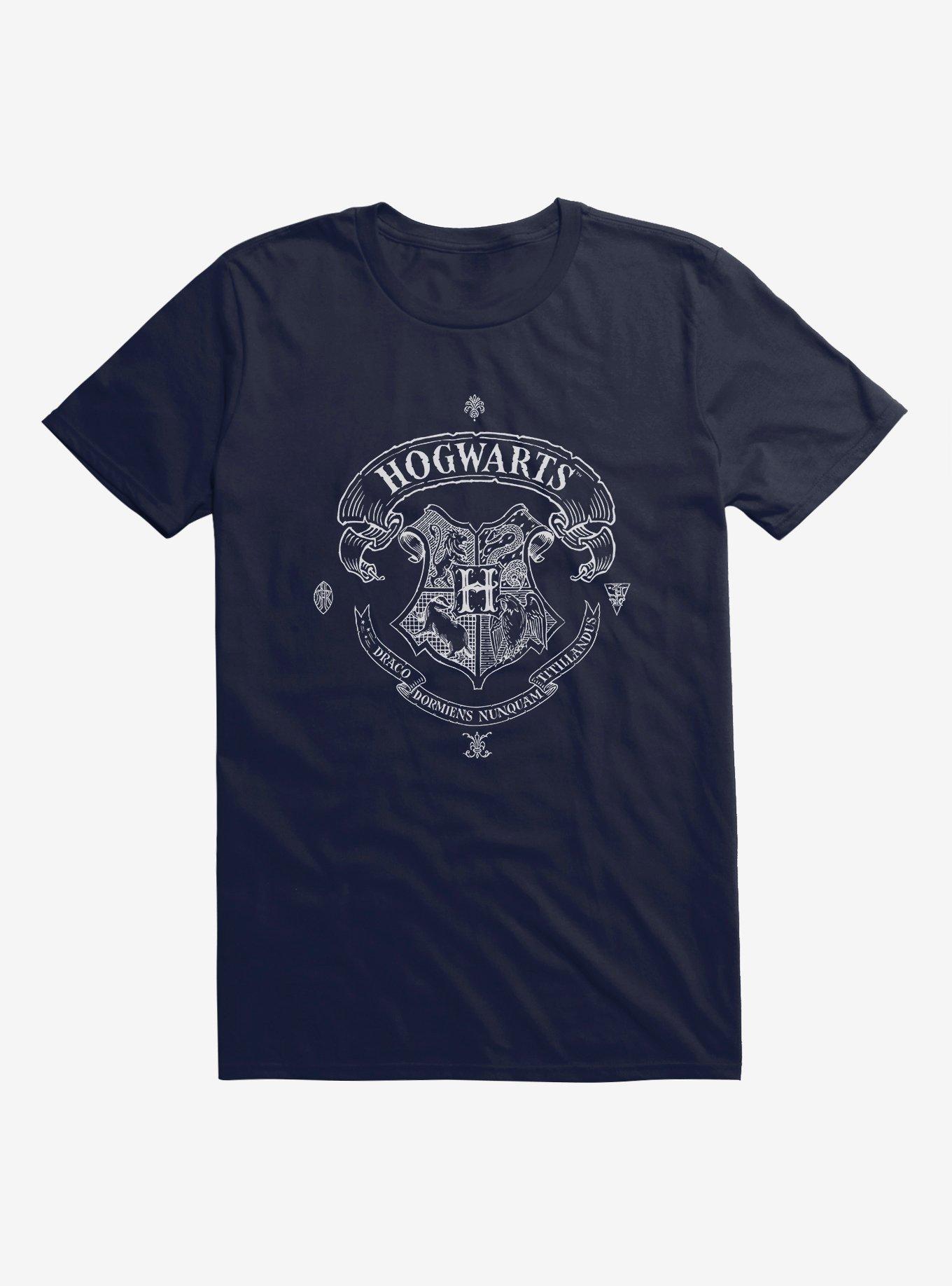 Harry Potter Hogwarts Shield Outline T-Shirt, , hi-res