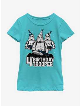 Star Wars Birthday Trooper Four Youth Girls T-Shirt, , hi-res