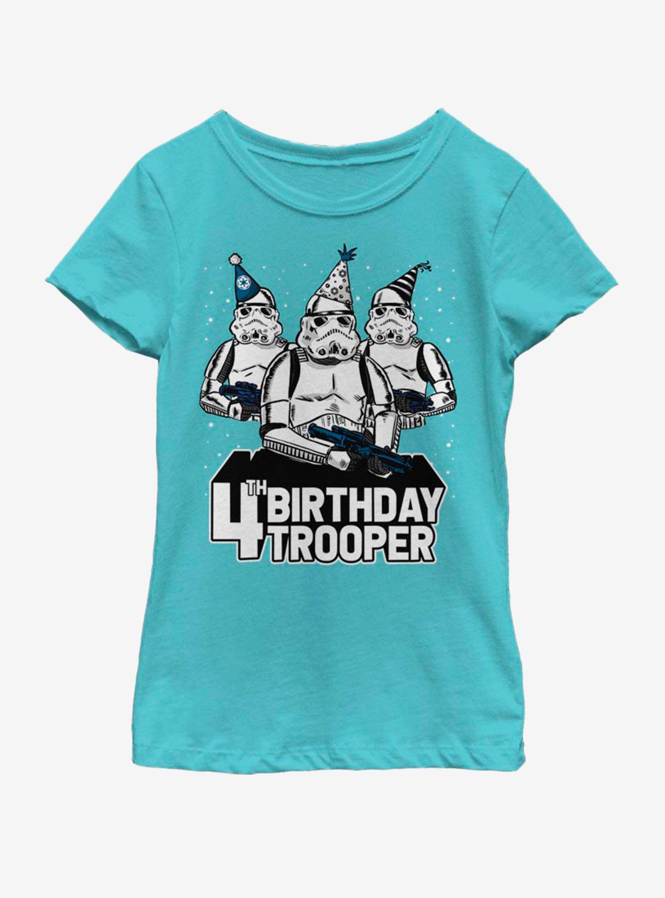 Star Wars Birthday Trooper Four Youth Girls T-Shirt, , hi-res