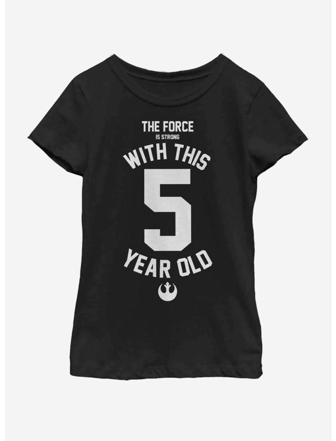 Star Wars Force Sensitive Five Youth Girls T-Shirt, BLACK, hi-res