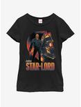 Marvel Guardians of the Galaxy Star-Lord Sil Youth Girls T-Shirt, BLACK, hi-res