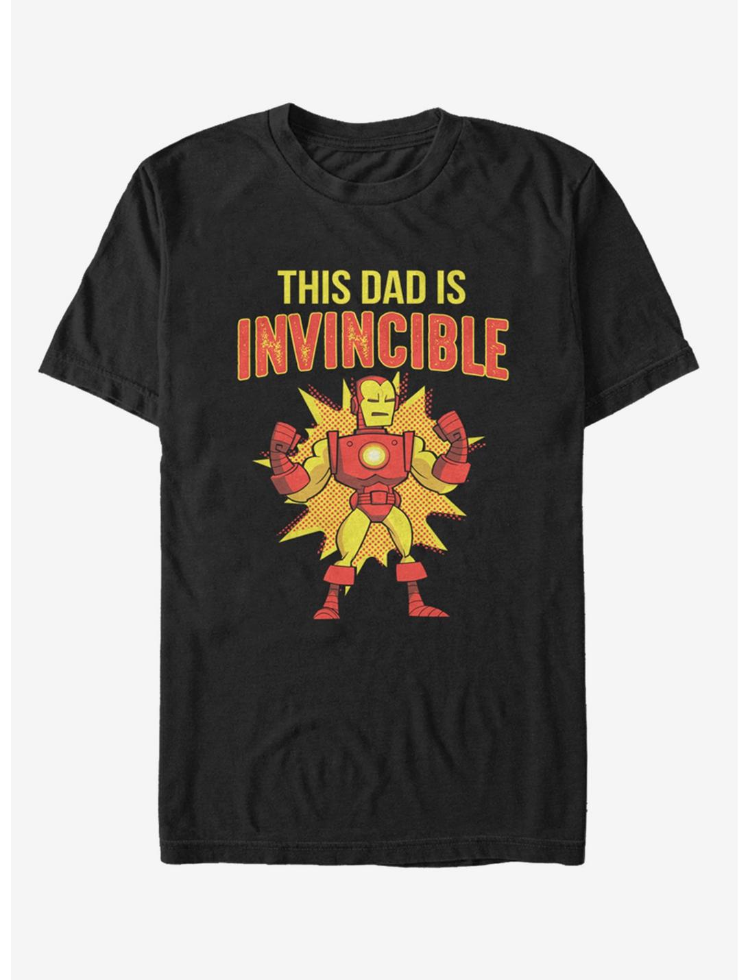 Marvel Ironman This Dad Is Invincible T-Shirt, BLACK, hi-res