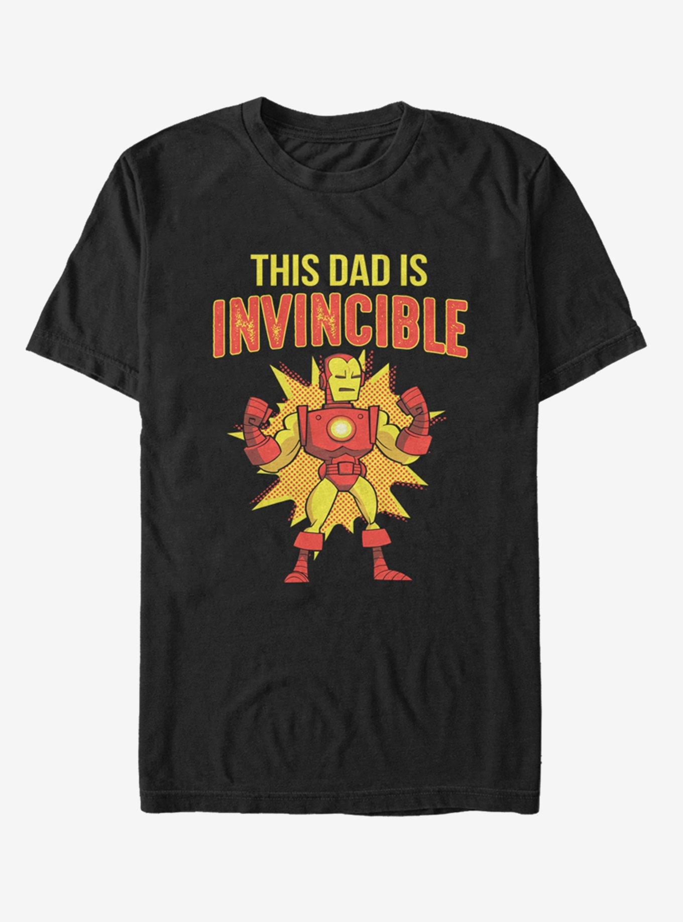 Marvel Ironman This Dad Is Invincible T-Shirt, BLACK, hi-res