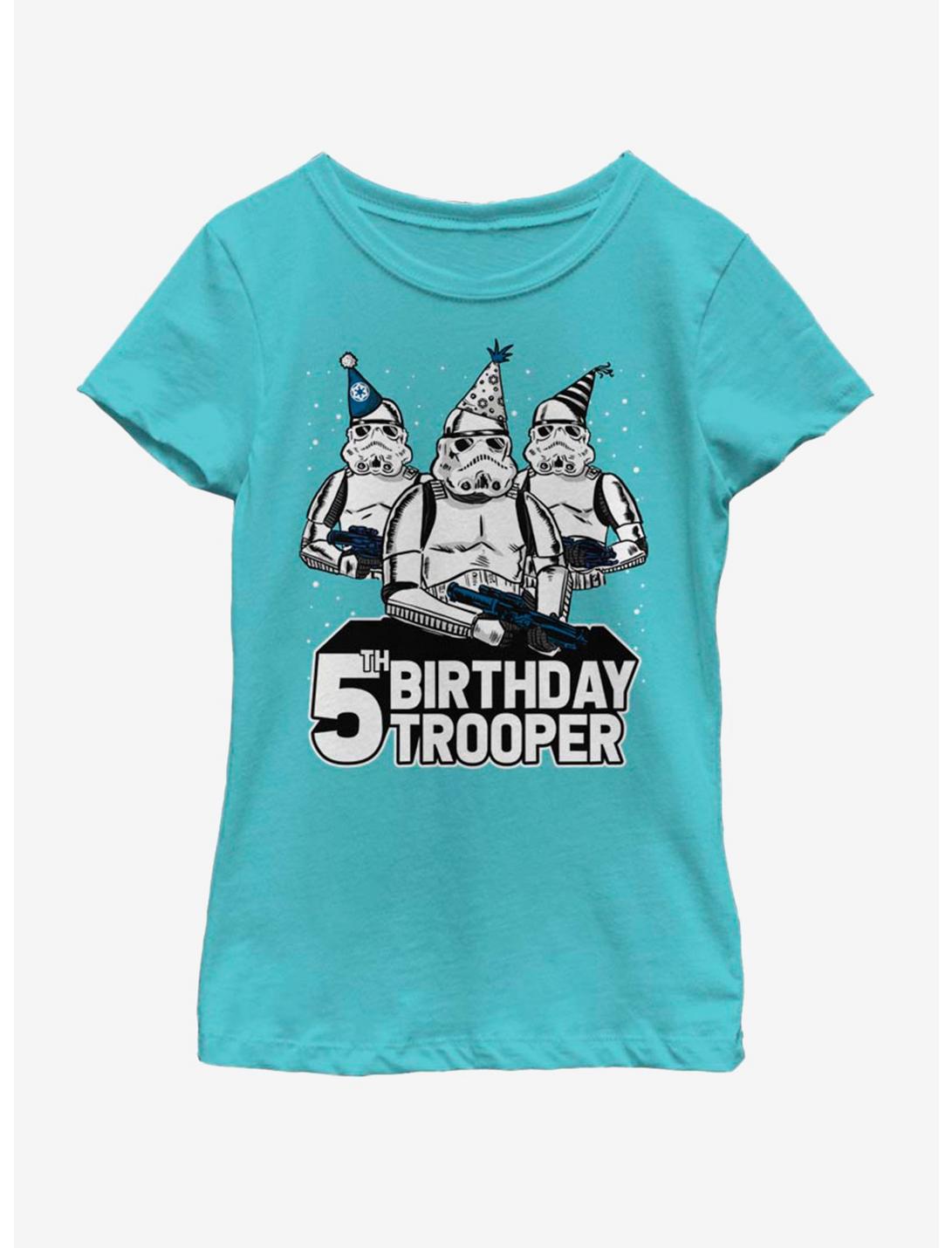 Star Wars Birthday Trooper Five Youth Girls T-Shirt, TAHI BLUE, hi-res