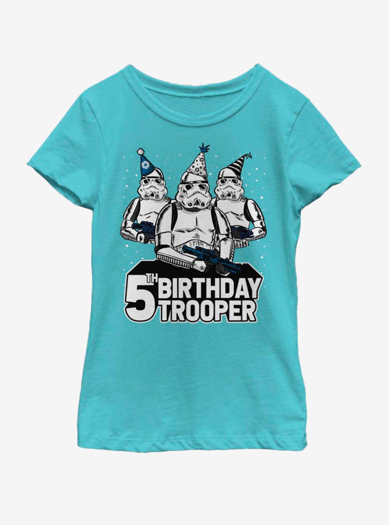 Star Wars Birthday Trooper Five Youth Girls T-Shirt, , hi-res
