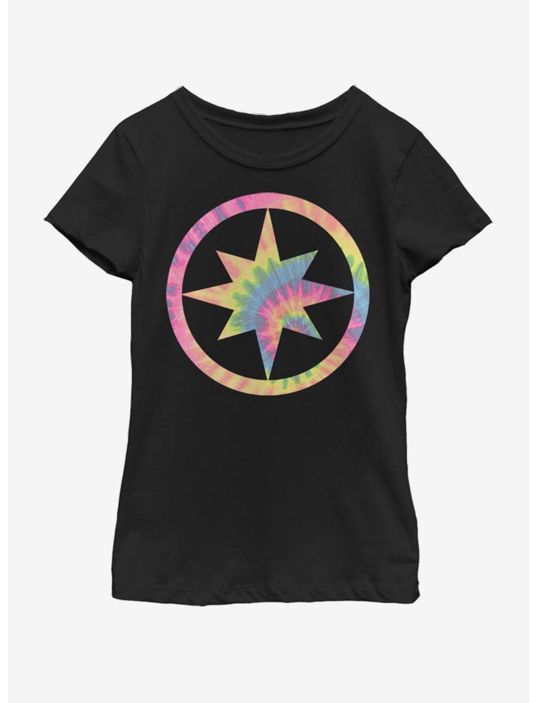 Marvel Captain Marvel Tie-Dye Youth Girls T-Shirt, BLACK, hi-res