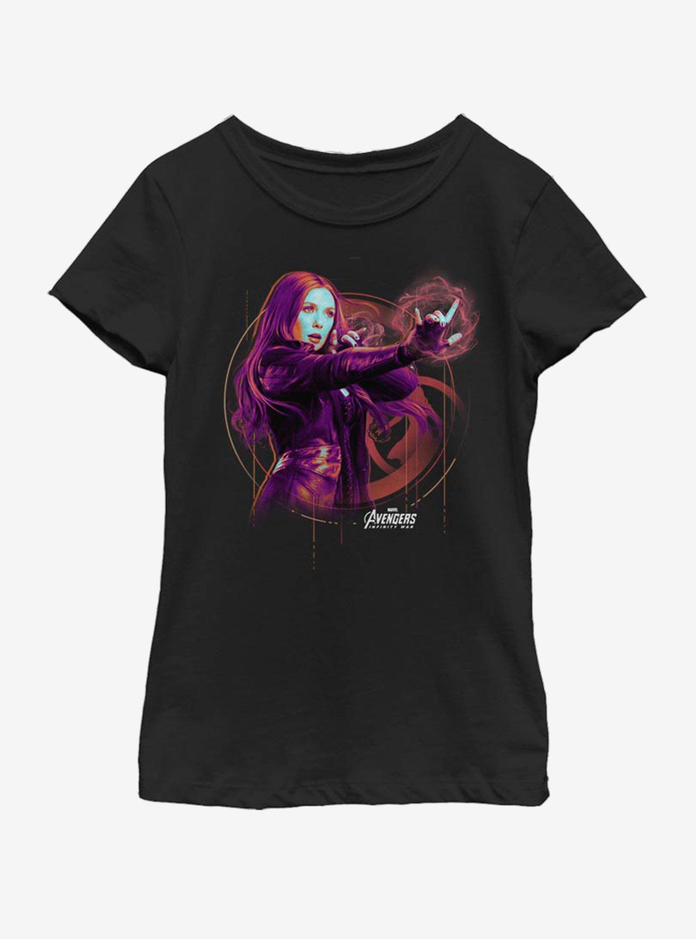 Marvel Avengers: Endgame Scarlet Witch Tech Youth Girls T-Shirt, BLACK, hi-res