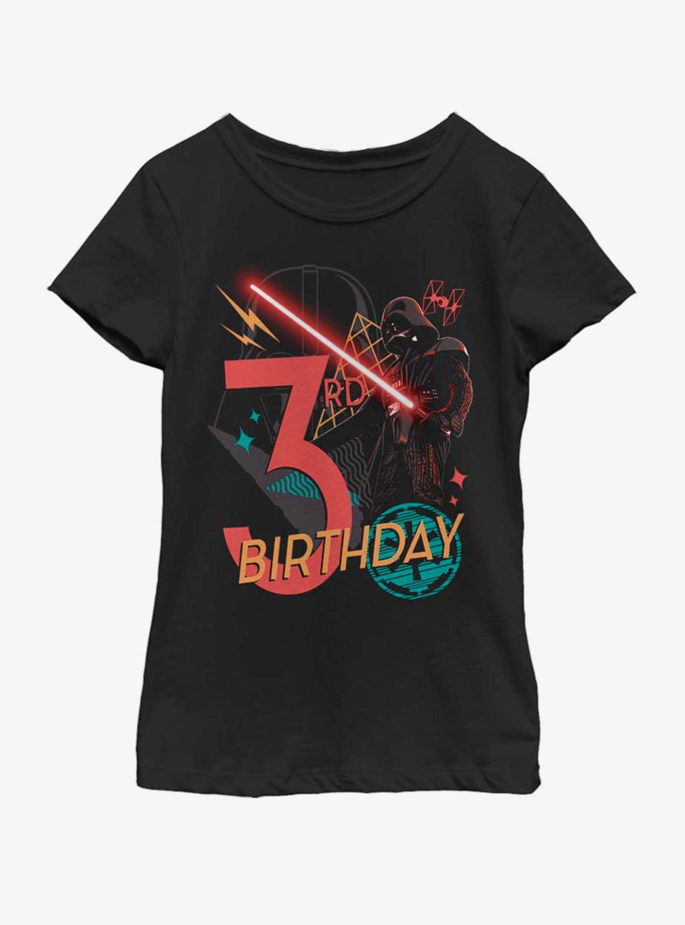 Star Wars Vader 3rd Bday Youth Girls T-Shirt, , hi-res