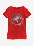 Marvel Avengers: Endgame Thor Spray Logo Youth Girls T-Shirt, RED, hi-res