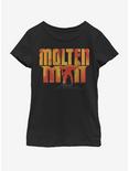 Marvel Spiderman Far From Home Molten Man Silhouette Youth Girls T-Shirt, BLACK, hi-res