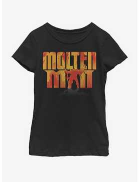 Marvel Spiderman Far From Home Molten Man Silhouette Youth Girls T-Shirt, , hi-res