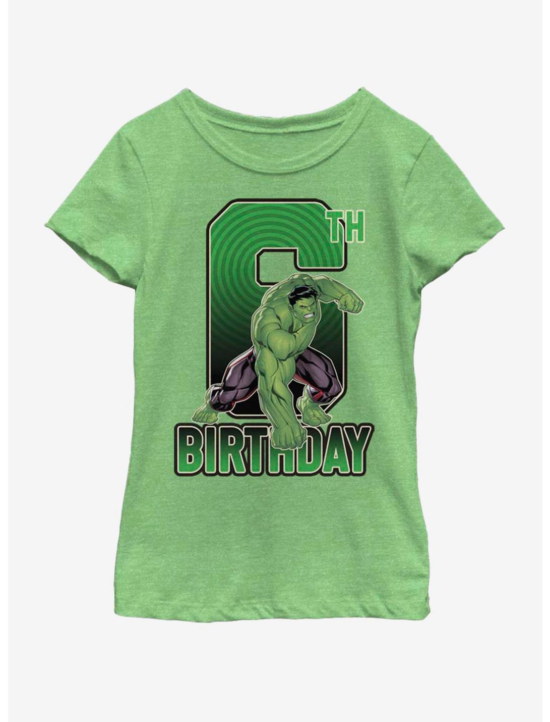 Marvel Hulk 6th Bday Youth Girls T-Shirt, GRN APPLE, hi-res