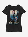 Marvel Capt America 4th Bday Youth Girls T-Shirt, BLACK, hi-res