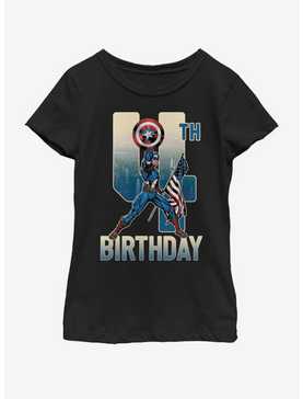 Marvel Capt America 4th Bday Youth Girls T-Shirt, , hi-res